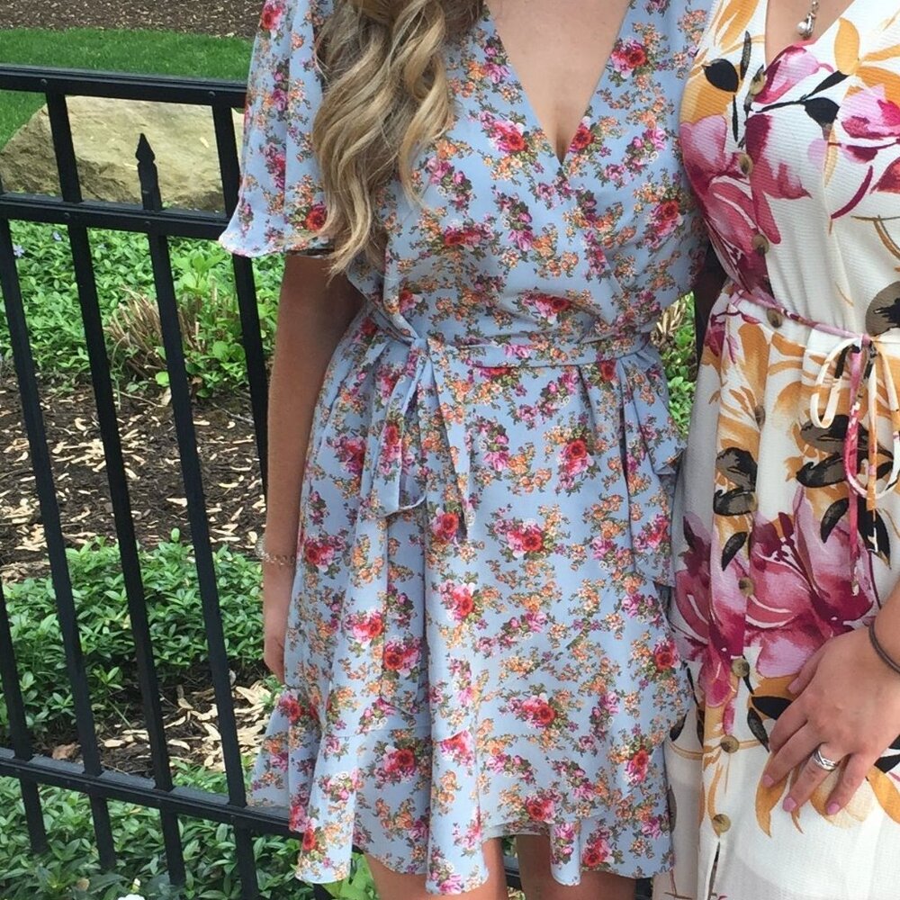 Topshop Floral Wrap Dress